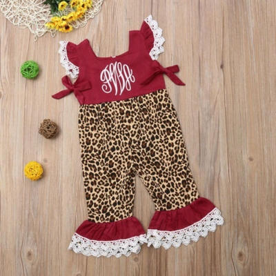 

Trendy Newborn Kids Baby Girls Leopard Ruffles Sleeve Romper Jumpsuit Clothes Outfits Size 0-5T