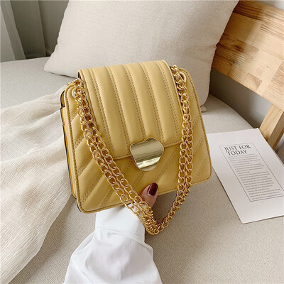 

Chic chain bag summer fashion lock bag new 2019 fresh small square shoulder bag Messenger bag