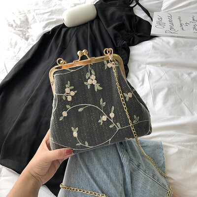

Tailored Fashion Women Retro Leaves Weave Lace Embroidery Crossbody Bag Messenger Bag
