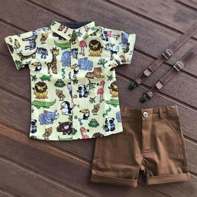 

US Toddler Kids Baby Boys Casual Tee Clothes Outfits T Shirt Tops Shorts Pants