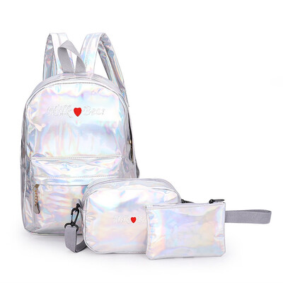 

Tailored Cartoon Alphabet Student Backpack Casual Large Capacity Travel 3 Piece Set