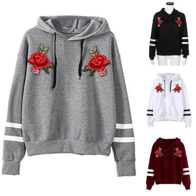 

Womens Long Sleeve Hoodie Sweatshirt Pullover Tops Floral Blouse Jumper Coat