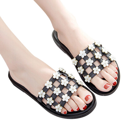 

Rose Slippers Womens Summer Beach Shoes Wedges Thick Platform Flip Slippers