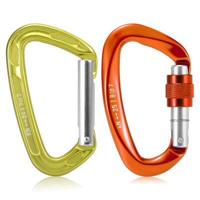 

24KN Non-locking Straight Gate Carabiner 25KN Twist Gate Carabiner Heavy Duty D Shape Buckle Pack Rappelling Hammock Locking Clip