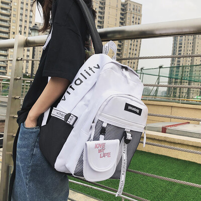 

Hmm Backpack Mens Shoulder Pack Womens Ins Fashion Large Capacity Backpack Womens Korean Version High School Suite Uzzang