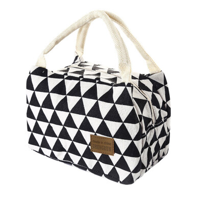 

JPGIF For Women Kids Men Insulated Canvas Box Tote Bag Thermal Cooler Food Lunch Bags