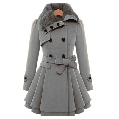 

Women Solid Warm Long Sleeve Blazer Jacket Outwear Coat Lapel Collar Overcoat