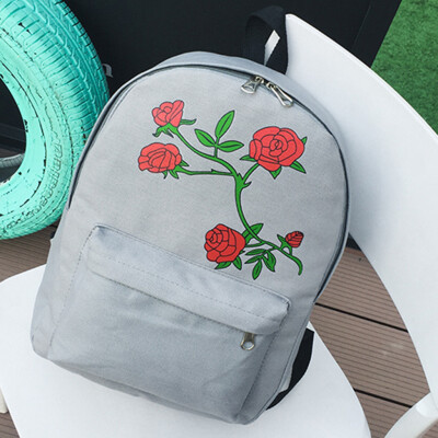 

Tailored Women Girls Embroidery Rose School Bag Travel Backpack Bag Shoulder Bag