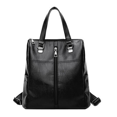 

PU Leather Women Backpack Casual Zipper Teenager Shoulder Travel Schoolbags