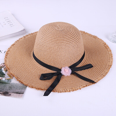 

Beach Hat Korean version of the beach hat female summer stars with a straw hat Bohemia large brim holiday visor