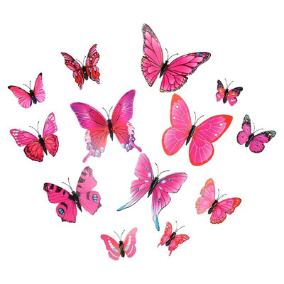 

12Pcs Wall Stickers PVC Butterfly Shape Wall Decal Sticker Home Living Room Nursery Refrigerator Stickers DIY Art Decoration Outdo