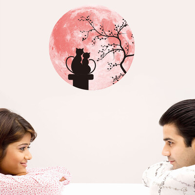 

Toponeto Pink Love Luminous Moon Removable Wall Sticker Home Wedding Decoration