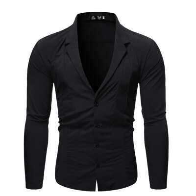 

Tailored Mens New Style Simple Fashion Pure Long Sleeve Shirt Fashion Comfortable Blouse