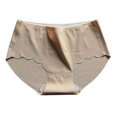 

Women Seamless Panties Briefs Solid Low-rise Scalloped Underwear Ladies Intimates Lingerie