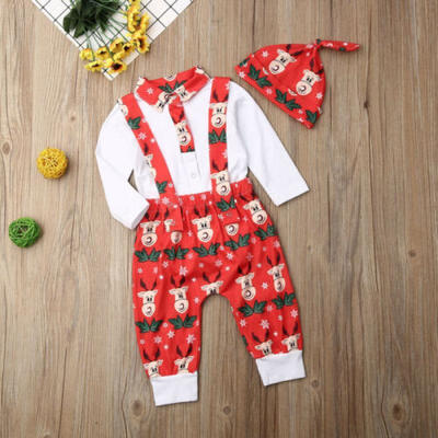 

AU Christmas Newborn Baby Boys Girls Outfit Clothes Long Sleeve Romper Pants Set
