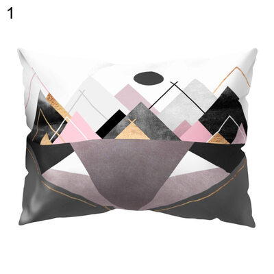 

Colorful Triangle Print Pillow Case Sofa Waist Throw Cushion Cover Home Decor