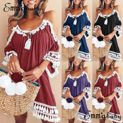 

Womens Summer Boho Short Maxi Dress Evening Cocktail Party Beach Dress