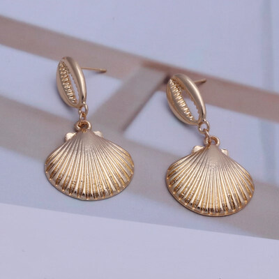 

EK649 Big Shell Drop Earrings For Women Creative Starfish Conch Cowrie Hanging Brincos Statement Earrings Boho Beach Jewelry