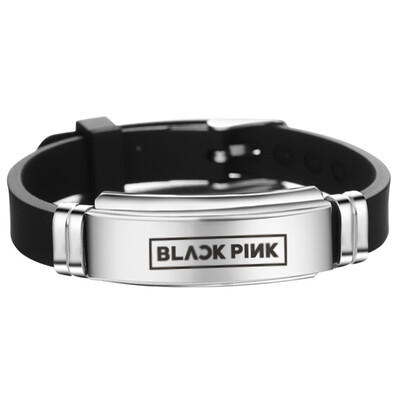 

KPOP BLACKPINK New Lettesr Printing Adjustable Stainless Steel Silicone Bracelet Unisex Sports Bracelet Hot Gift for Fans