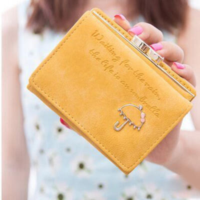 

Cute Clutch Purse With Umbrella Pattern PU Leather Wallet Short Handbag For Girls