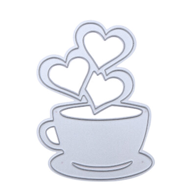 

Love Heart Coffee DIY Metal Scrapbook Craft Embroidery Cutting Die Stencils