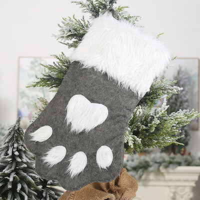 

Tailored Christmas Ornaments Red Grey Pet Christmas Socks Childrens Gift Bag Hanging