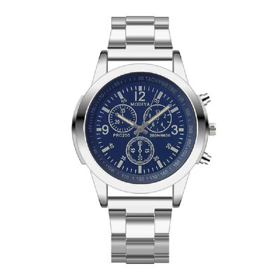 

New fashion mens quartz watch Blu-ray gift steel belt watch mens gifts watch mens wholesale Black-faced