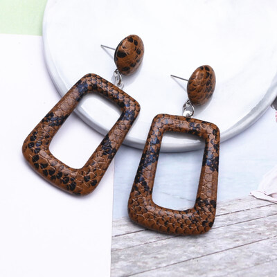 

EK625 2019 New Big Round Drop Earrings for Women Punk Vintage Oversize Big Statement Earrings Snake Skin Party Jewelry Oorbellen