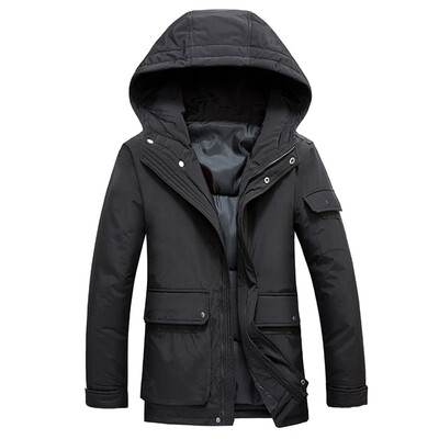 

Toponeto Mens Autumn Winter Large Size Hooded Coat Thickening Long Sleeved Jacket