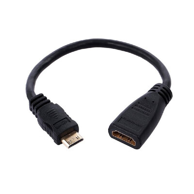 

Mini HD to HD Adapter Cable Male to Female HD Converter Cable for Tablet TV Displayer&Projector 15cm Black