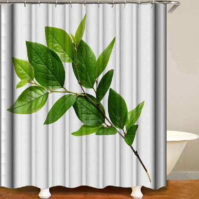 

Shower Curtain Flowers Trees Print Blackout Curtains Waterproof Mildew-proof Bathroom Curtain 71"x71