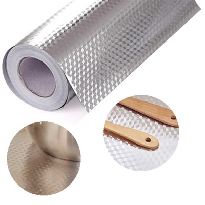 

Kitchen Aluminum Foil Stickers Self Adhesive Stove Cupboard Wardrobe Paper