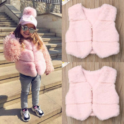 

New Girls Kids Faux Fur Vest Waistcoat Baby Girl Warm Winter Coat Outwear Jacket