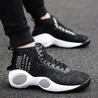 

Spring&autumn breathable wear-resistant basketball shoes running sports shoes trend mens high help