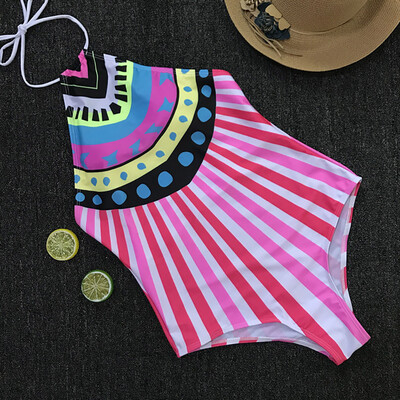 

Roseonmyhand Women Bikini Set Swimwear Push-Up Padded Stripe Print Bra Swimsuit Beachwear