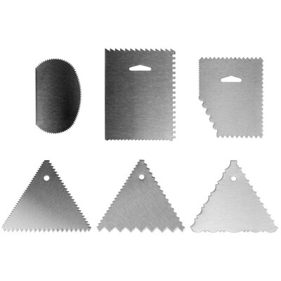 

6pcs Cake scraper Set stainless steel non-stick bake ware cake scraper Flat sturdy edge long-lasting Dishwasher safe Kitchen