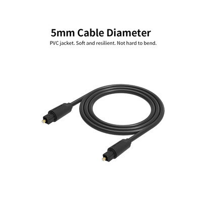 

VENTION Digital Optical Fiber Audio Cable HiFi DTS Stereo Cable for DVDPlayerHome Theater Audio Extension Cable 5m1640ft