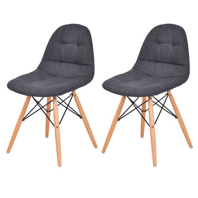 

Set of 2 Mid-Century Upholstered Dining Side Chairs