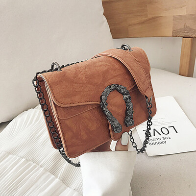 

Small bag female Korean version of the versatile simple single back diagonal bag fashion retro chain small square bag
