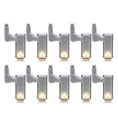

10Pcs LED Smart Touch Induction Cabinet Light Cupboard Inner Hinge Lamp Sensor Light Night Light for Closet Wardrobe