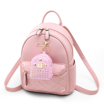 

Shoulder bag female Korean mini bag fashion Joker student bag studded womens backpack