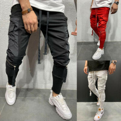 

US Fashion Mens Slim Fit Tracksuit Sport Gym Casual Joggers Sweat Pants Trousers