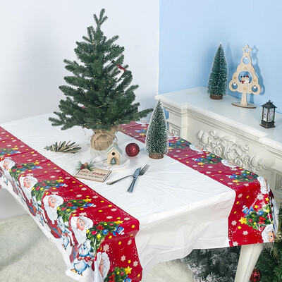 

JPGIF New Christmas Decoration PVC Tablecloth 180110cm Christmas Table Waterproof