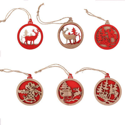 

New Hot 5pcslot Wooden Christmas Decoration Double-layer Interior Home Colored Wood Pegs For Christmas Gifts