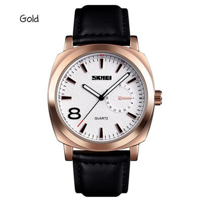 

SKMEI Simple Quartz Wristwatches Men Waterproof Watch With Leather Strap