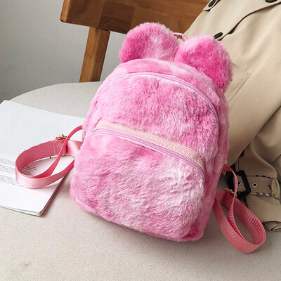 

Tailored Fashion Women Plush Shoulder Bag Backpack Students Messenger Bag Travel Bag