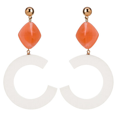 

Earings Brinco Simple Style Hollow Out Big Stud Earrings Resin Material For Elegant Design Jewelry