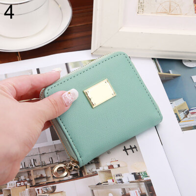 

Women Faux Leather Small Mini Wallet ID Card Holder Zip Coin Purse Handbag