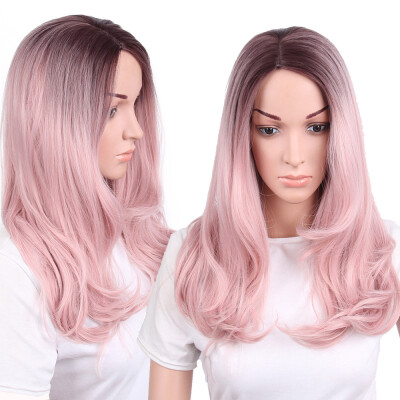 

〖Follure〗Women Fashion Lady Pink Gradient Long Curls Hair Cosplay Party Wig