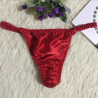 

Women Solid Panties Briefs Low Rise Sexy Underwear Elastic Waist Silk Underpants